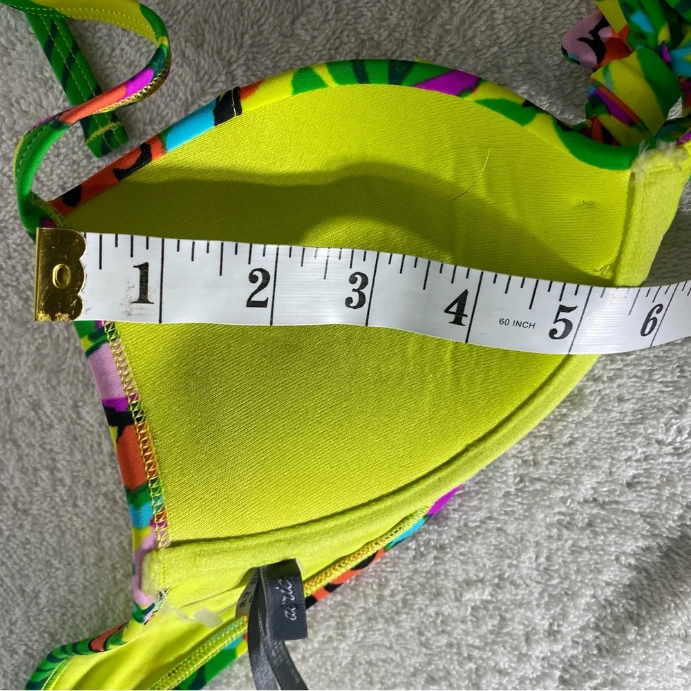 Aerie Vibrant Floral Halter Bikini Top With Underwire 34B - Picture 12 of 13